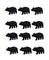 12 Piece Matte Black Forest Bear Cast Iron Drawer Pull Cabinet Knob Set
